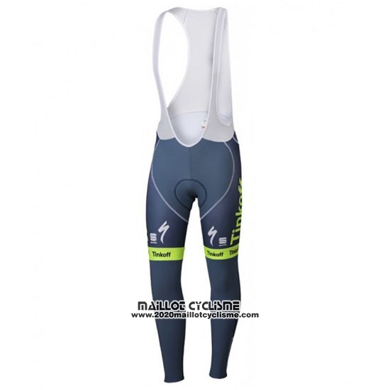 2016 Maillot Ciclismo Tinkoff Vert et Gris Manches Longues et Cuissard